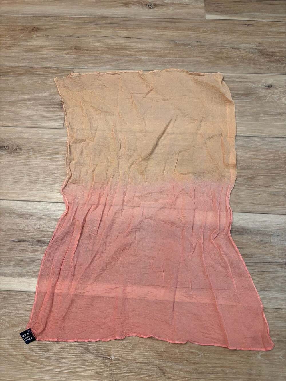 Gap 100% Silk Ombre Gauze Scarf, Pink and Peach Bag Scarf
